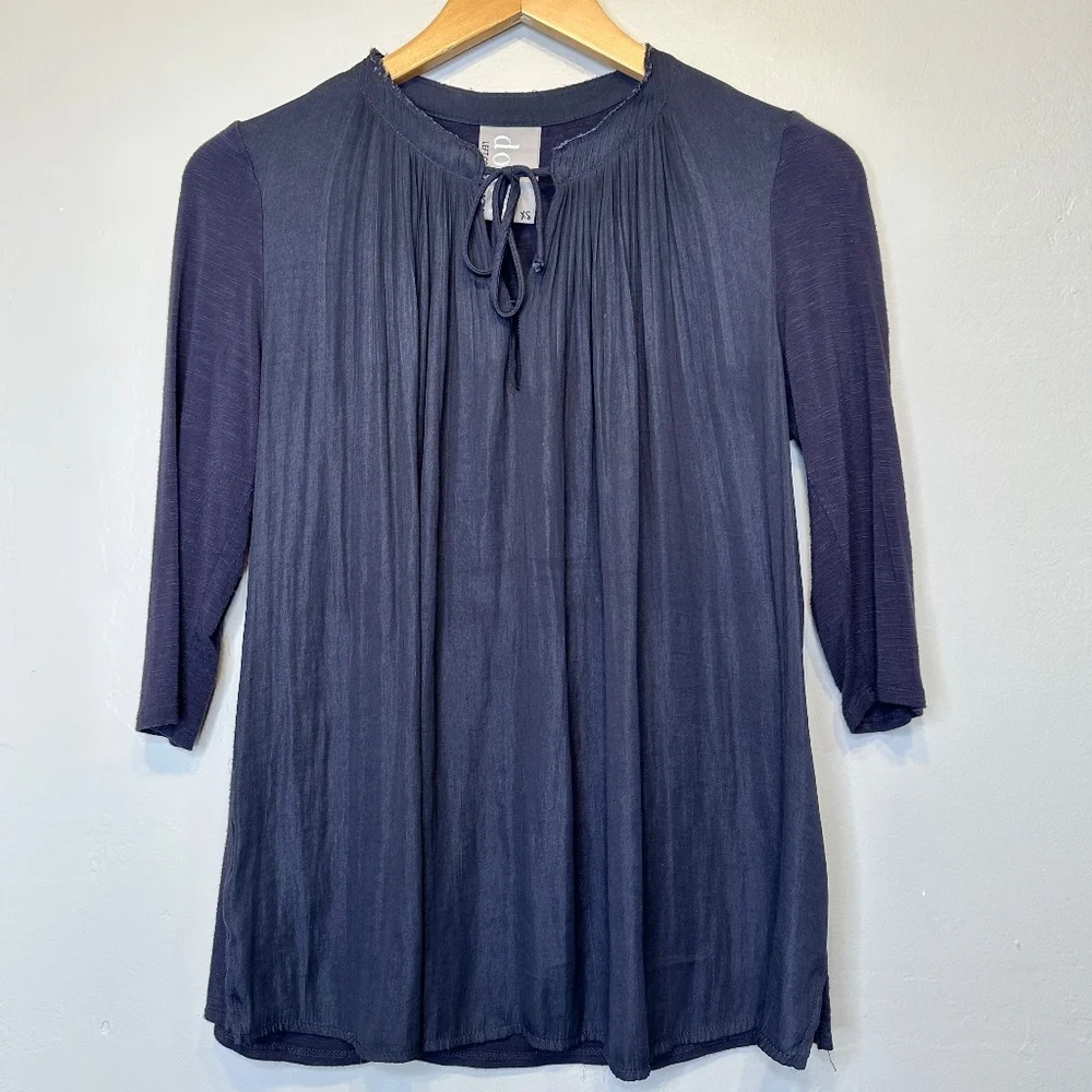 Dolan | Anthro Lucille Pleated Tie Neck Gothcore Witchy Peasant Blouse - Picture 3 of 13